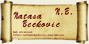 Nataša Bećković vizit kartica